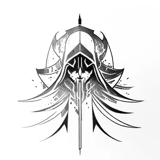 Assasin's creed logo with crow tattoo design idea