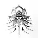Assasin's creed logo with crow tattoo design idea