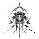 Assasin's creed logo with crow tattoo design idea