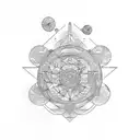 maths and ocean tattoo design idea