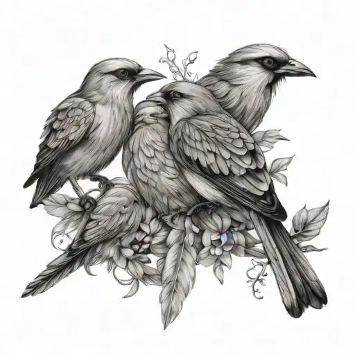 Birds of a Feather + birds tattoo design idea