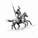 gladiator riding a horse tattoo design idea