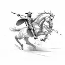 gladiator riding a horse tattoo design idea