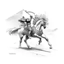 gladiator riding a horse tattoo design idea