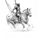gladiator riding a horse tattoo design idea
