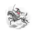 gladiator riding a horse tattoo design idea