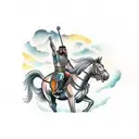 gladiator riding a horse tattoo design idea