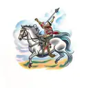 gladiator riding a horse tattoo design idea