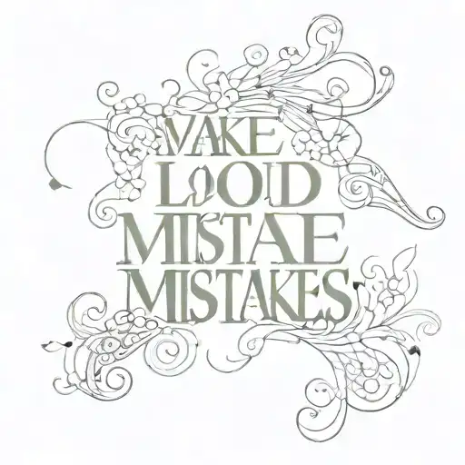 make loud mistakes quote written out with music influence  tattoo design idea