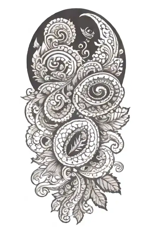 paisley pattern tattoo design idea