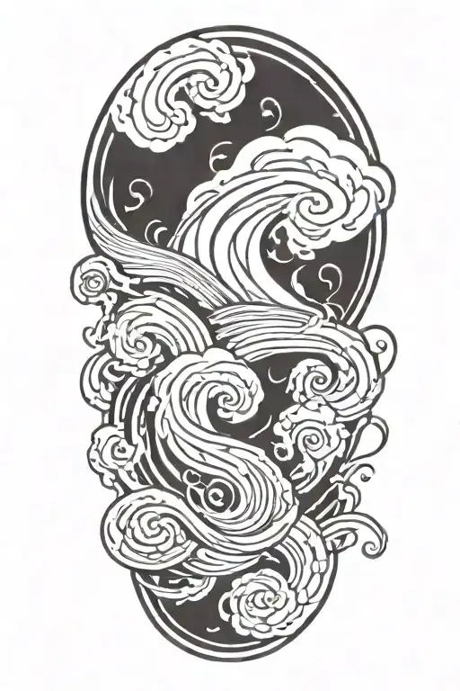 swirling hurricanes tattoo design idea