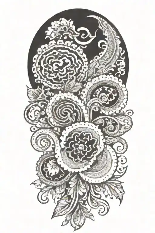 paisley pattern tattoo design idea