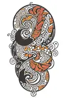 hurricane with paisley pattern tattoo design idea