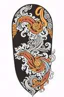 hurricane with paisley pattern tattoo design idea