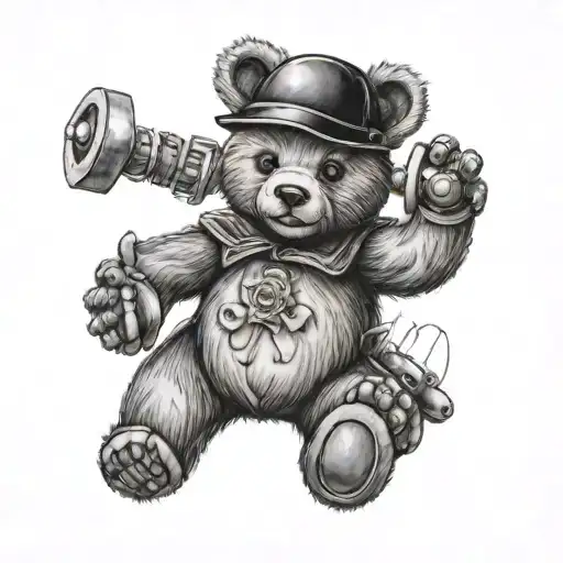 Teddy bear and spekulatius  tattoo design idea