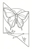 simple butterfly with simple arrow tattoo design idea