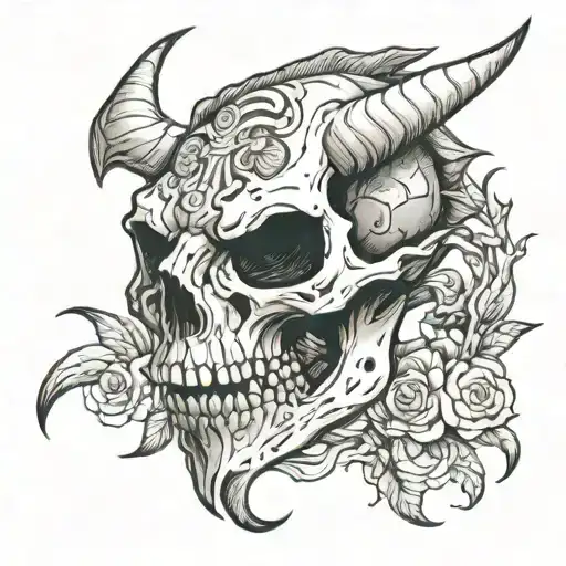 a mythosaur skull tattoo design idea