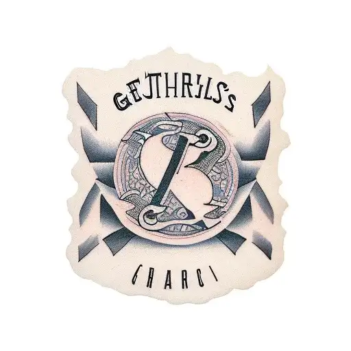 letters G and K combined tattoo design idea