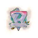 letters G and K combined tattoo design idea