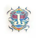 letters G and K combined tattoo design idea