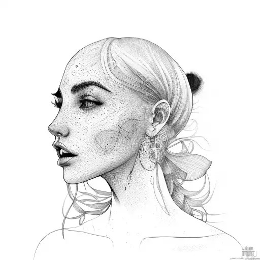 wallflower with human face tattoo design idea