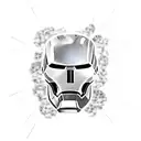 Skull of ironman mid broken helmet in the galaxy with pollution tattoo design idea