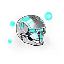 Skull of ironman mid broken helmet in the galaxy with pollution tattoo design idea