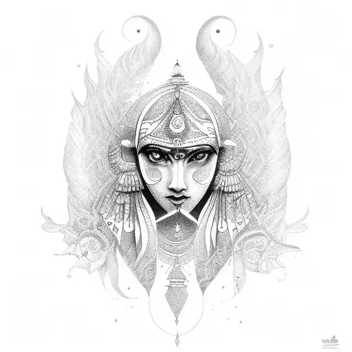 indian mythic tattoo design idea