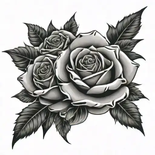 wedding ring made of roses and thorns tattoo design idea