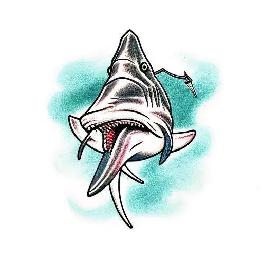 hammerhead shark tattoo drawing