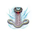 open mouth snake tattoo design idea