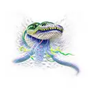 open mouth snake tattoo design idea