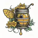 honey pot that says hunny on it  tattoo design idea