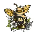 honey pot that says hunny on it  tattoo design idea