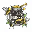 honey pot that says hunny on it  tattoo design idea