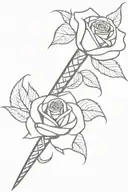 dagger snake rose tattoo design idea