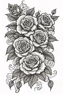 webs with roses blooming tattoo design idea