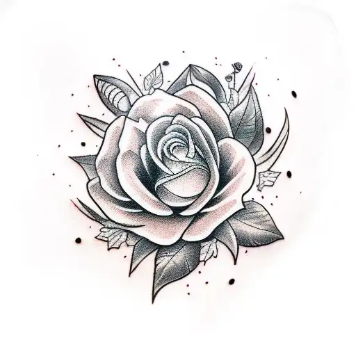 floral sleeve, neo traditional, beautiful, black and grey tattoo design idea