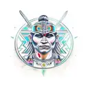 aztec warrior, jade tattoo design idea