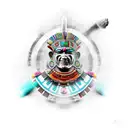 aztec warrior, jade tattoo design idea