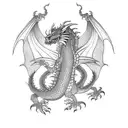 dragon with smoke tattoo design idea