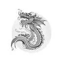 dragon with smoke tattoo design idea