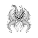 dragon with smoke tattoo design idea