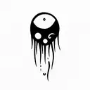 goth woman ghost niple flash tattoo design idea