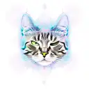 fractal set, shape of a full cat  tattoo design idea