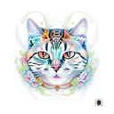 mandelbrot set, shape of a full cat  tattoo design idea