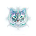 mandelbrot set, shape of a full cat  tattoo design idea