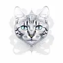 mandelbrot set, shape of a full cat  tattoo design idea