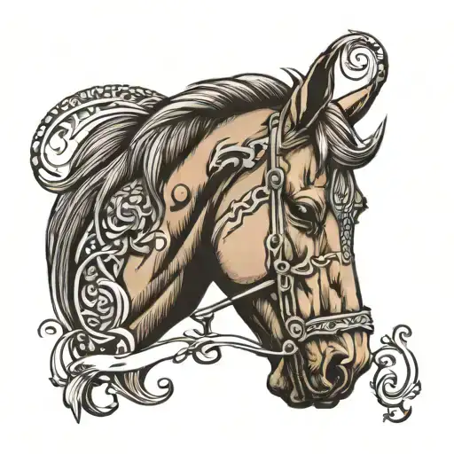 horse head and name tattoo design tattoo design idea