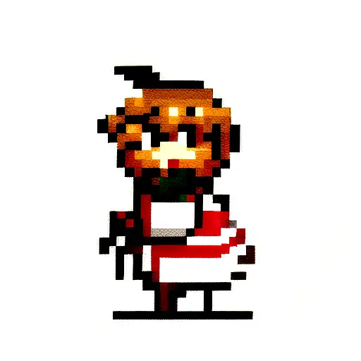 Sparrow pixelated tattoo design idea